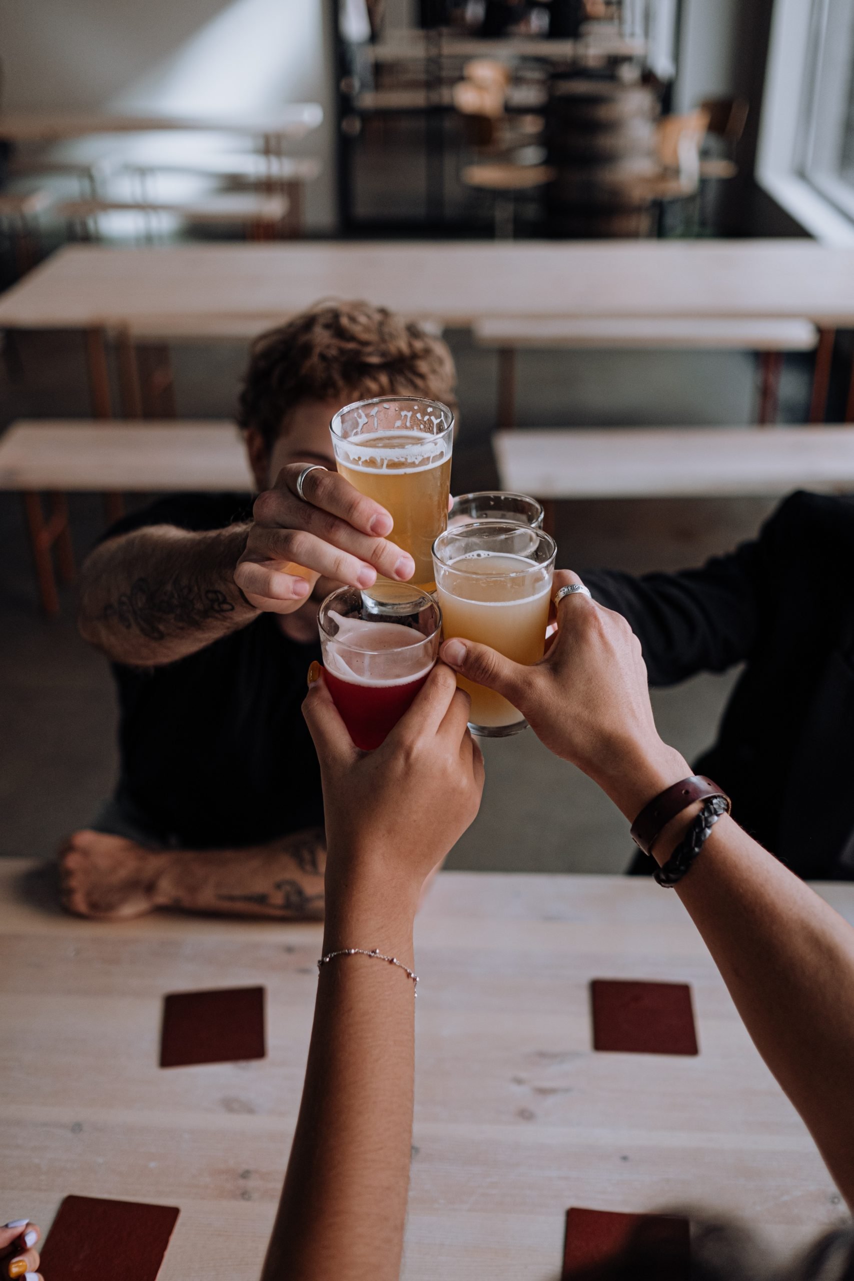 toasting beer